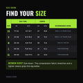 Signature Shin Pad size guide with calf circumference and length by size