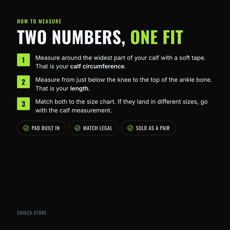 How to measure your calf for the correct Signature Shin Pad size