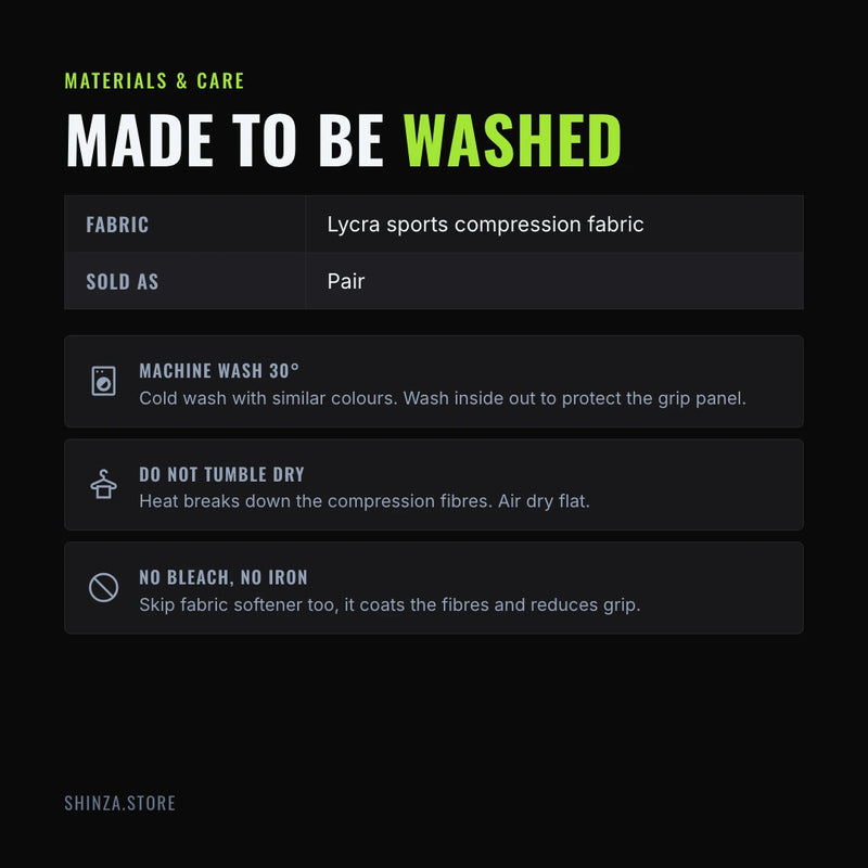 Signature Shin Pad materials and care instructions